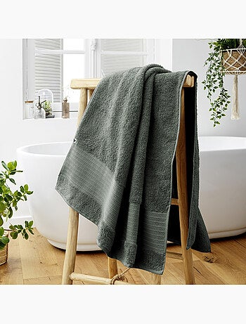 Drap de bain – coton épais 600 g/m² – éponge unie – garance