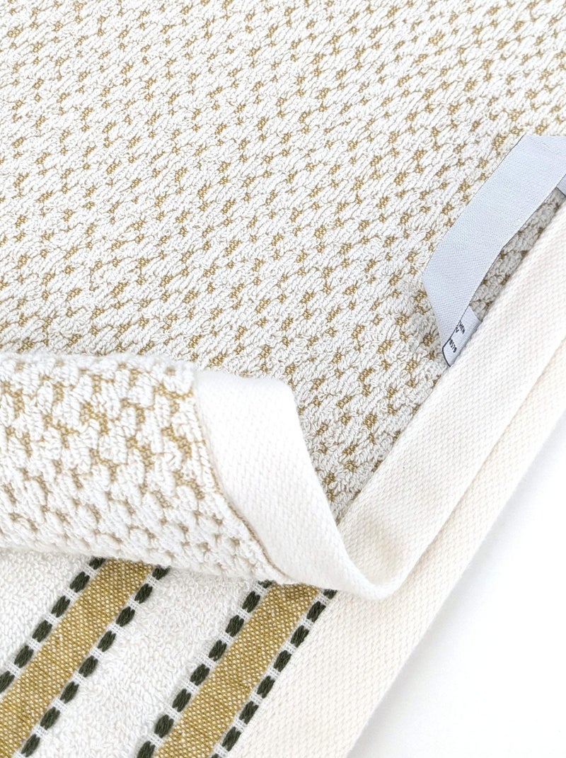 Drap de bain coton  SANTORINI Liteau Moutarde - Kiabi