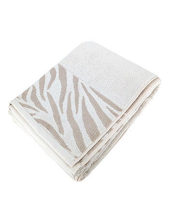 Drap de bain coton ZEBRA SOFT Zèbre/Uni