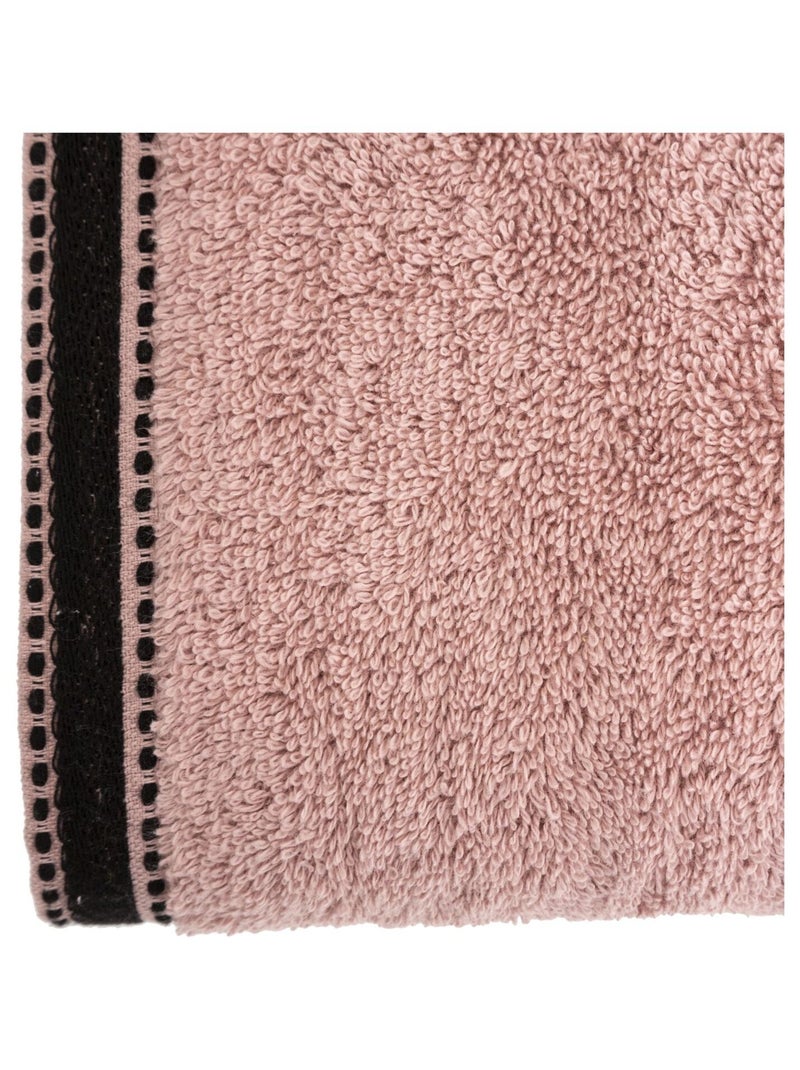 Drap de bain en coton à liseré JOIA Rose - Kiabi