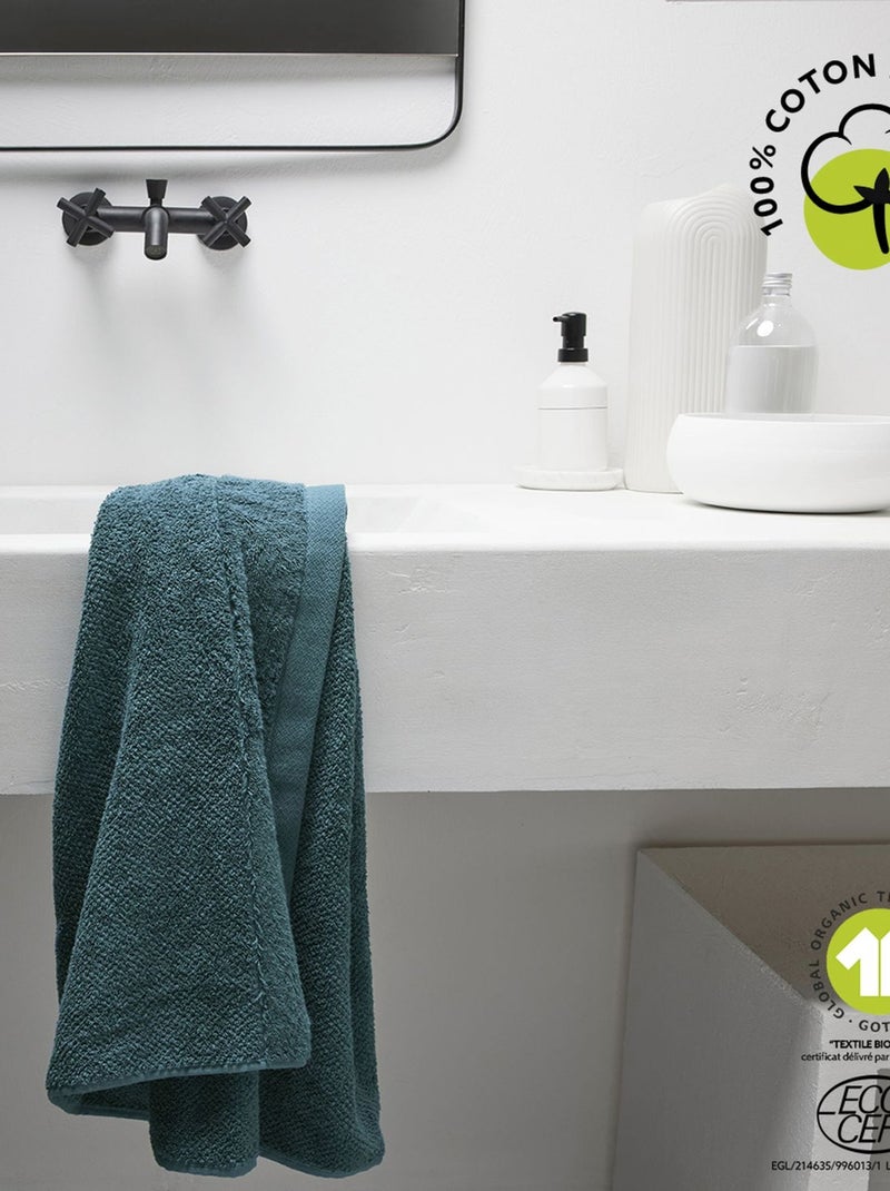 Drap de bain en coton BIO Bleu - Kiabi