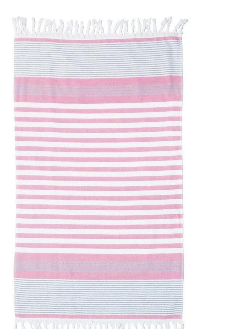 Drap de bain enfant en fouta Lilou Miaka - Rose Rose - Kiabi