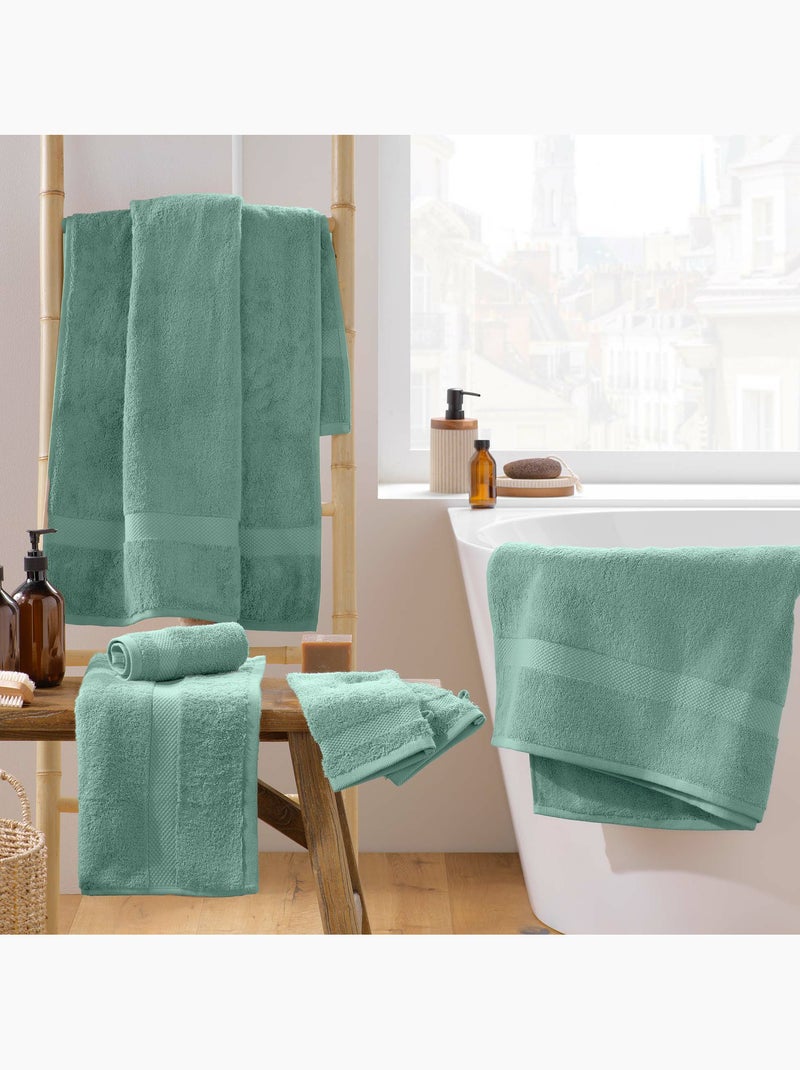Drap de bain éponge coton piegné Elegance Bleu céladon - Kiabi
