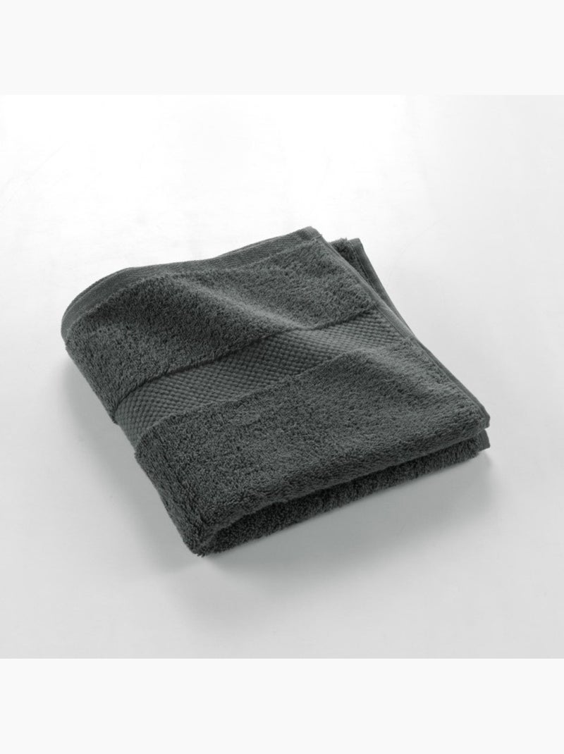 Drap de bain éponge coton piegné Elegance gris anthracite - Kiabi