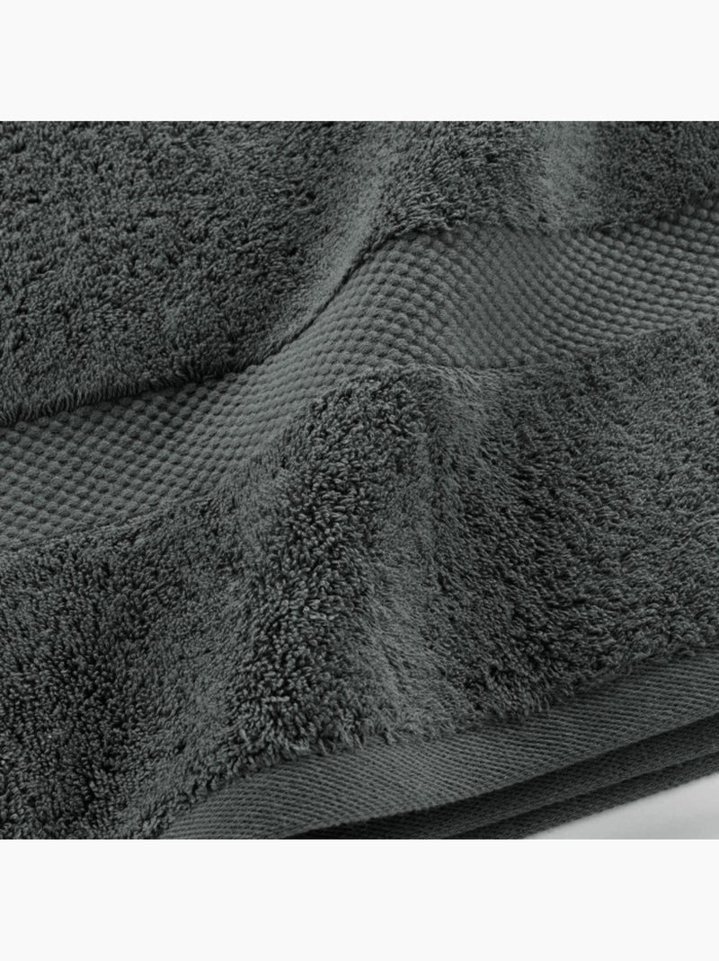 Drap de bain éponge coton piegné Elegance gris anthracite - Kiabi