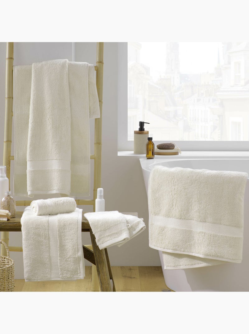 Drap de bain éponge coton piegné Elegance Sable - Kiabi