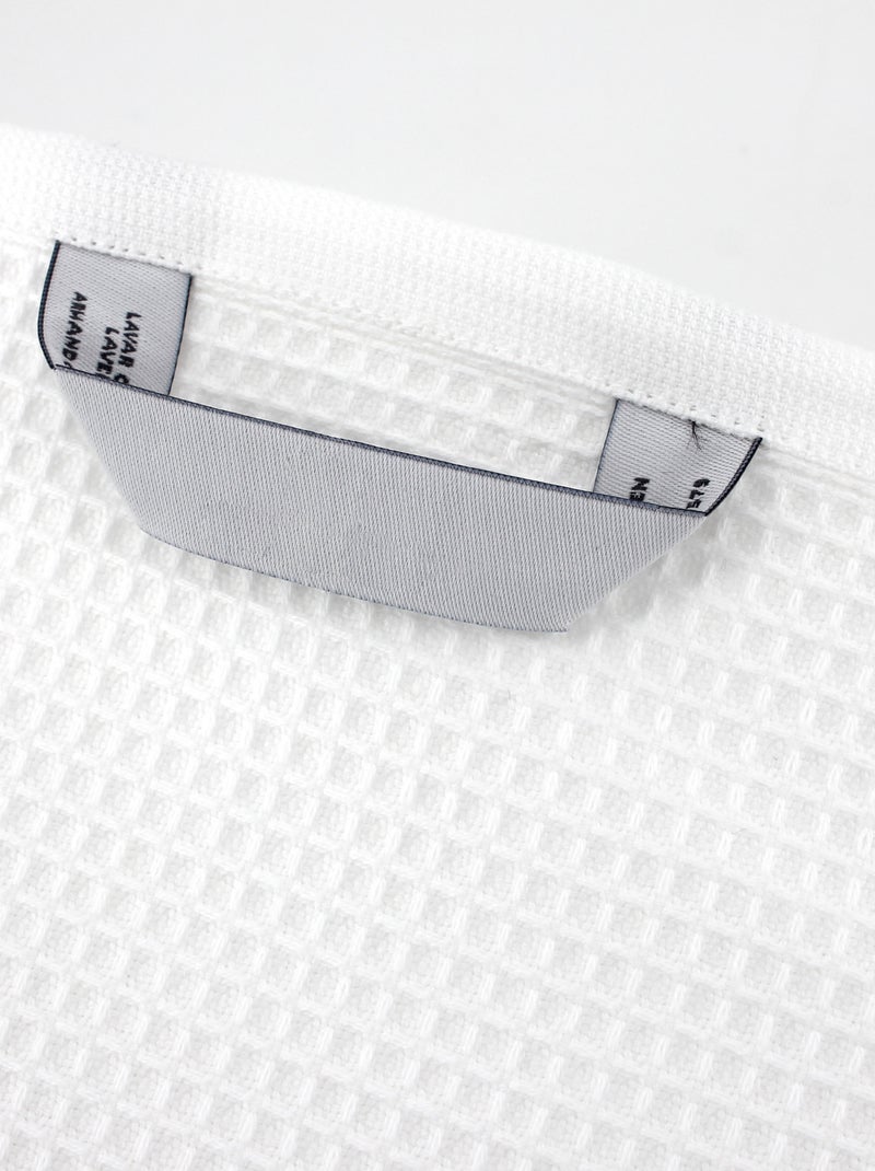 Drap de bain nid d'abeille PURE WAFFLE Blanc - Kiabi