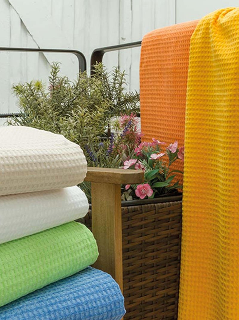 Drap de bain nid d'abeille PURE WAFFLE Blanc - Kiabi