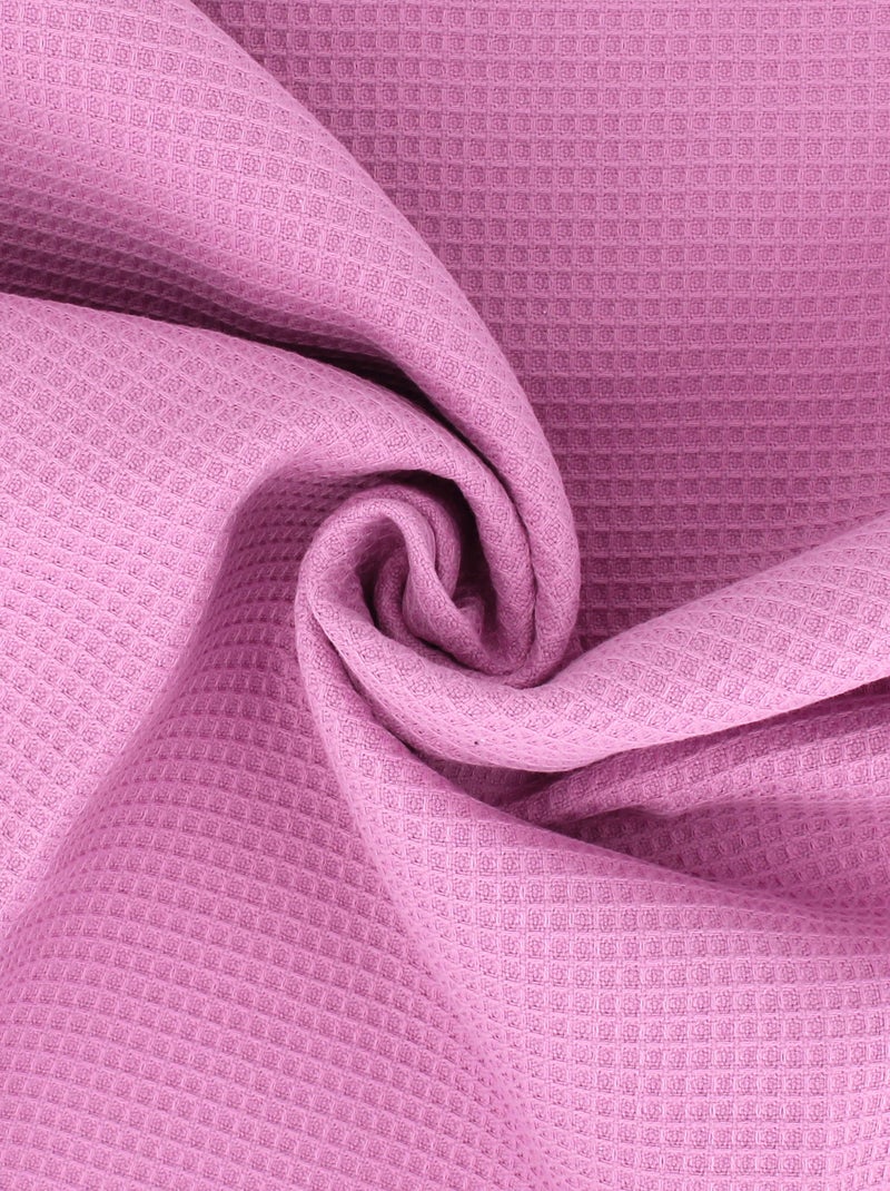 Drap de bain nid d'abeille PURE WAFFLE Rose parme - Kiabi