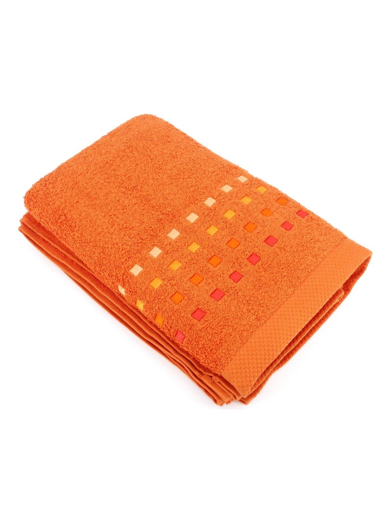 Drap de bain PURE SQUARES Orange mandarine - Kiabi