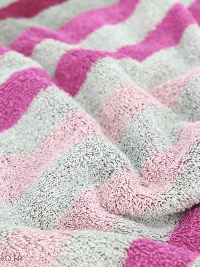 Drap de bain PURE STRIPES Rose parme - Kiabi