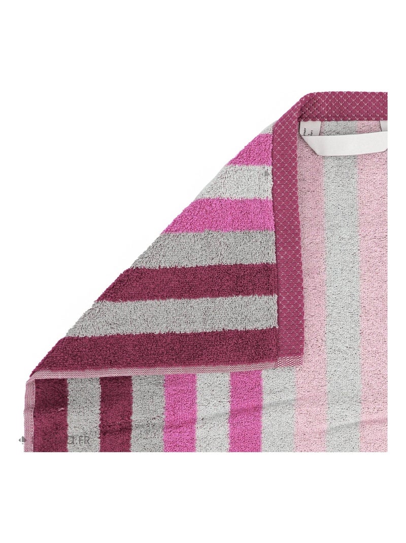 Drap de bain PURE STRIPES Rose parme - Kiabi