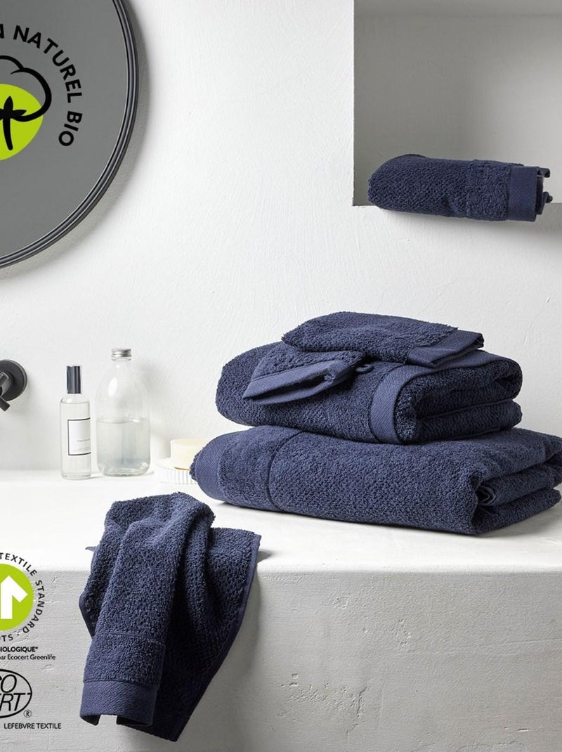 Drap de bain uni BIO ORGANIC Bleu marine - Kiabi