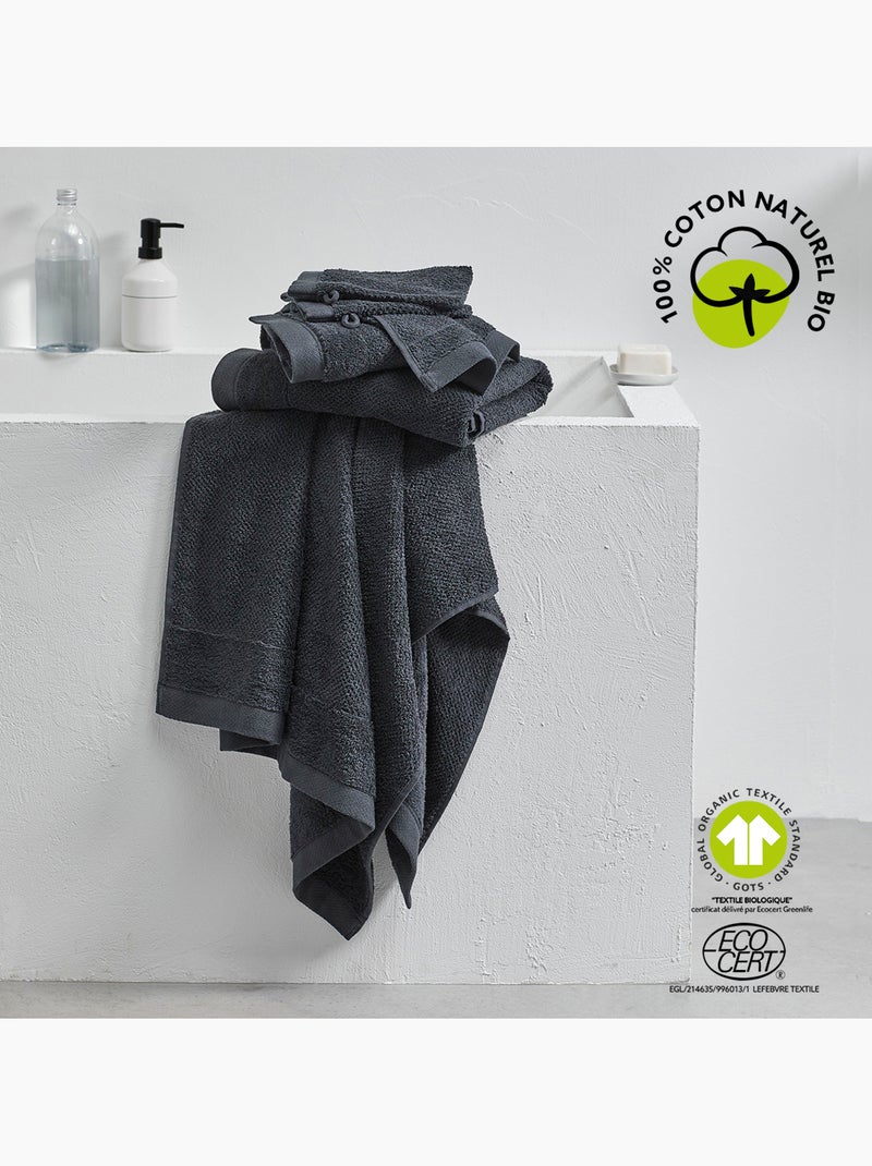 Drap de bain uni BIO ORGANIC gris anthracite - Kiabi