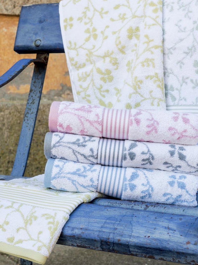 Drap de bain VINTAGE FLORAL Vert kaki clair - Kiabi