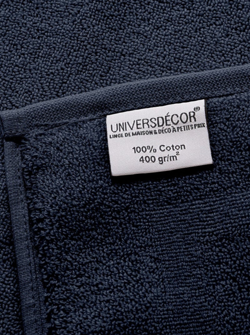 Drap de douche - Coton Pur - 100% Coton Bleu nuit - Kiabi
