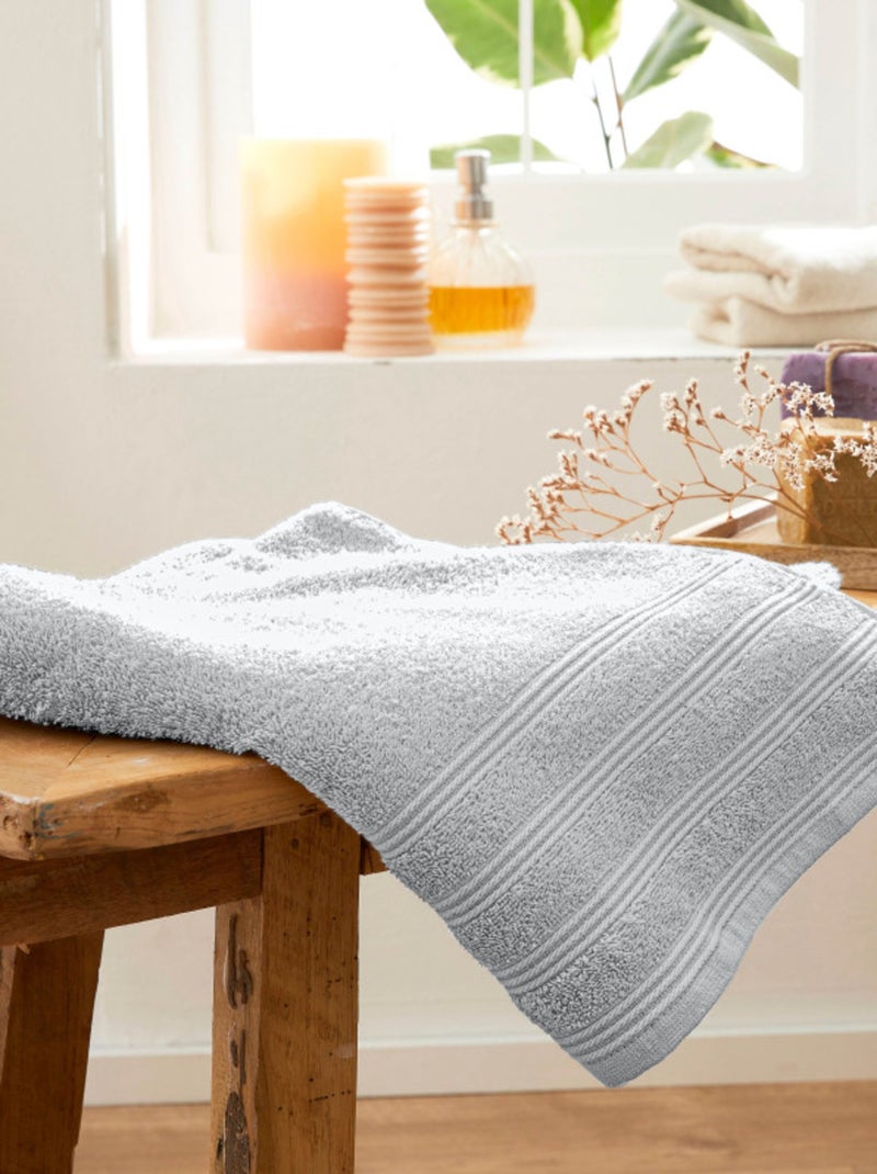 Drap de douche - Coton Pur - 100% Coton Gris perle - Kiabi