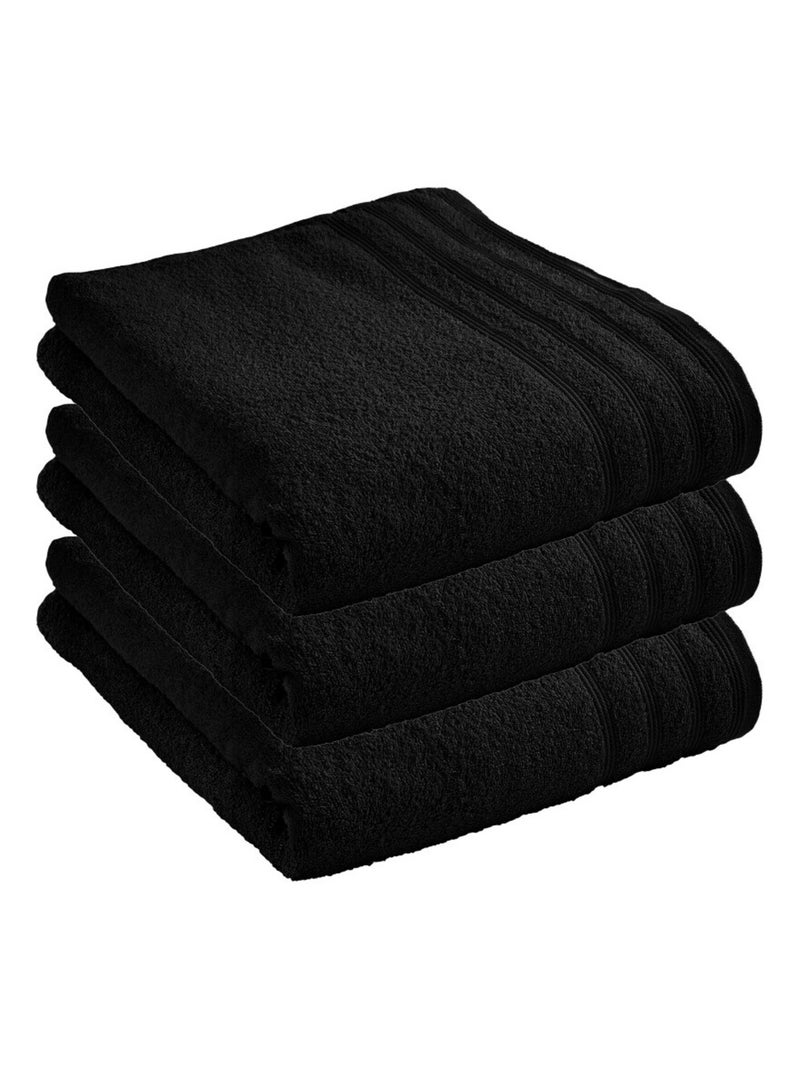 Drap de douche - Coton Pur - 100% Coton Noir - Kiabi