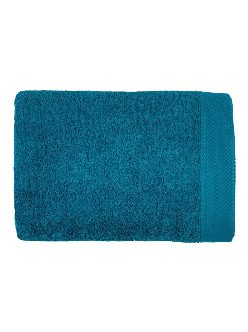 Drap de douche - Coton Pur - 100% Coton peigné longues fibres Bleu pétrole - Kiabi