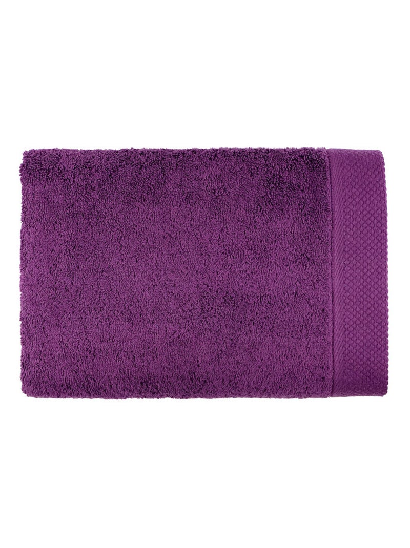 Drap de douche - Coton Pur - 100% Coton peigné longues fibres Violet aubergine - Kiabi