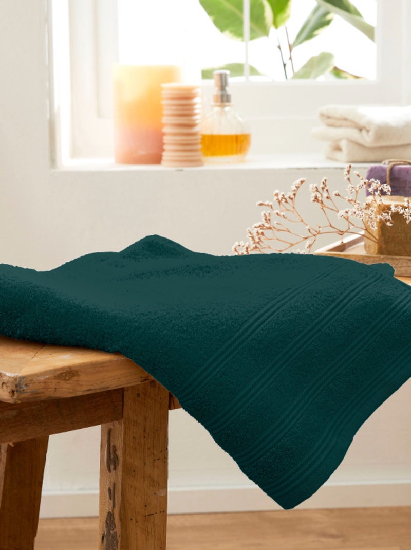 Drap de douche - Coton Pur - 100% Coton Vert émeraude - Kiabi