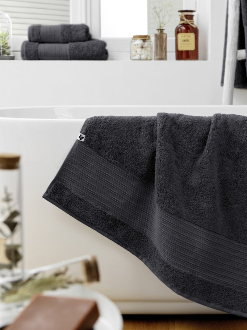 Drap de douche - L'effet papillon - 100% Coton Bio Bleu ardoise - Kiabi