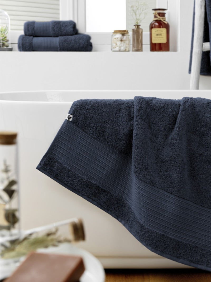 Drap de douche - L'effet papillon - 100% Coton Bio Bleu nuit - Kiabi