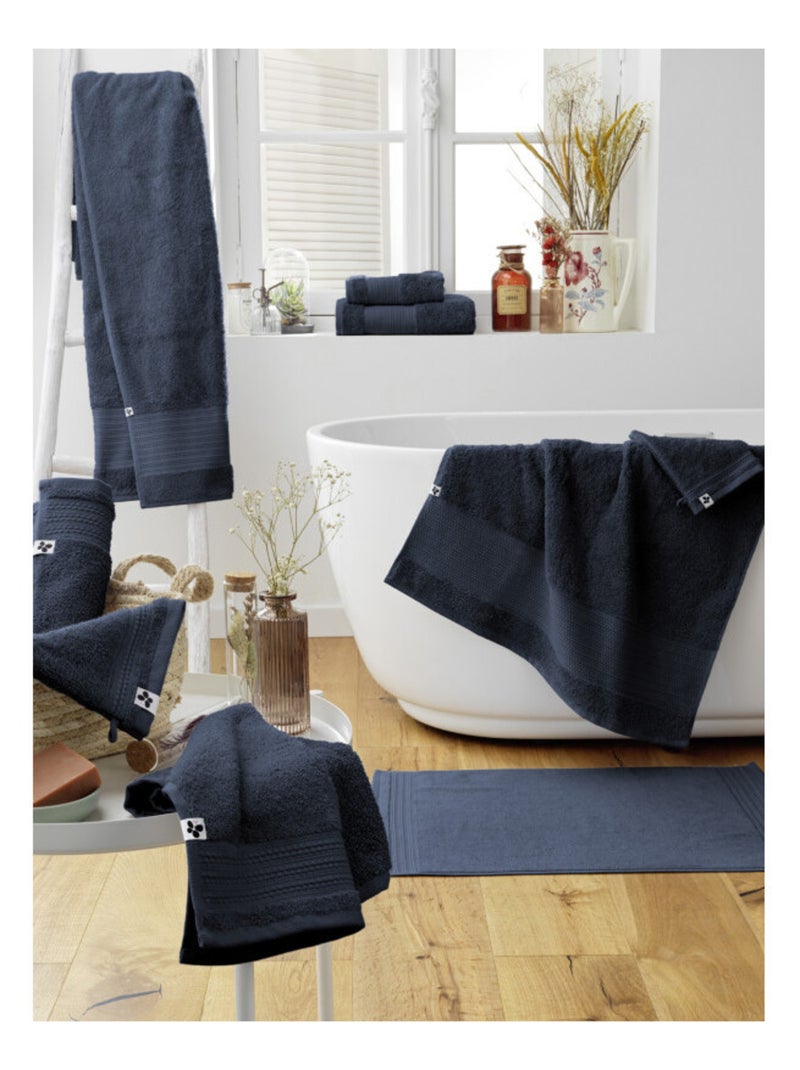 Drap de douche - L'effet papillon - 100% Coton Bio Bleu nuit - Kiabi