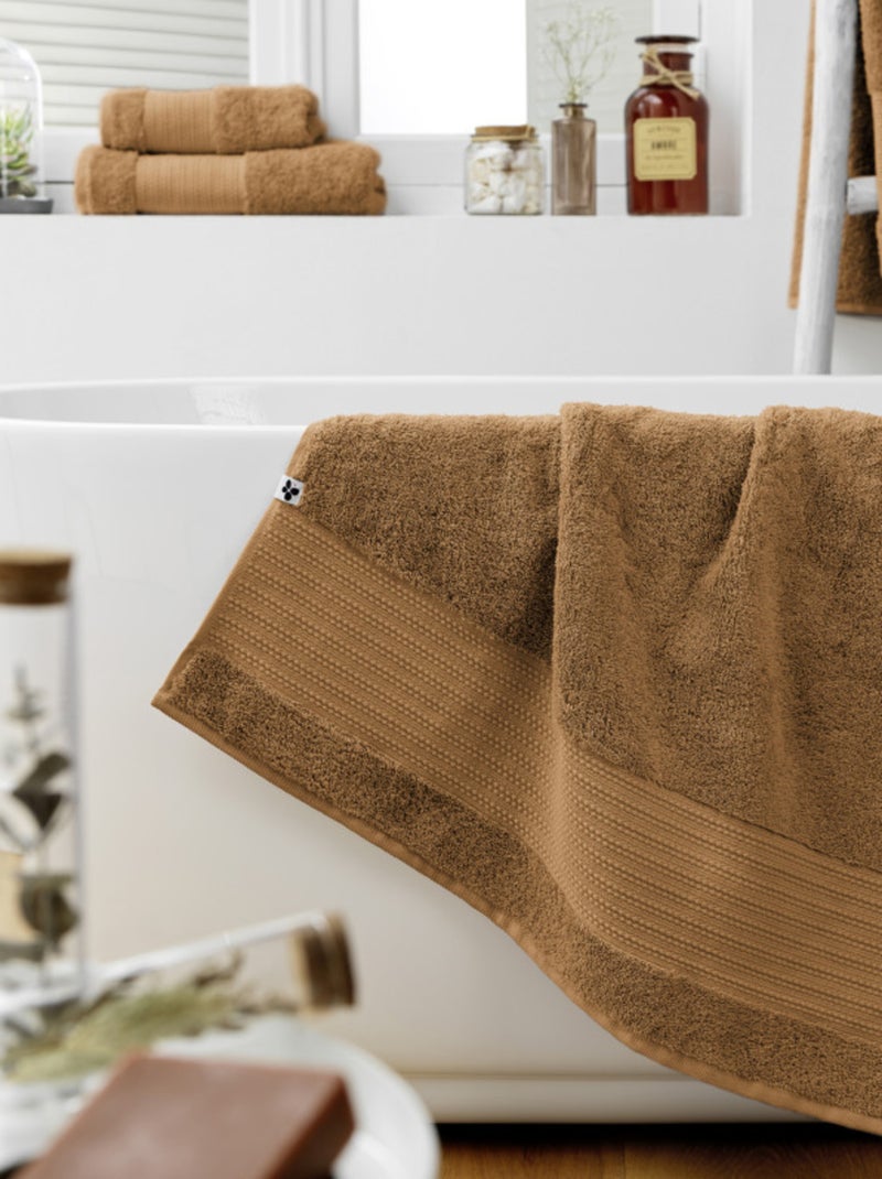 Drap de douche - L'effet papillon - 100% Coton Bio Camel - Kiabi