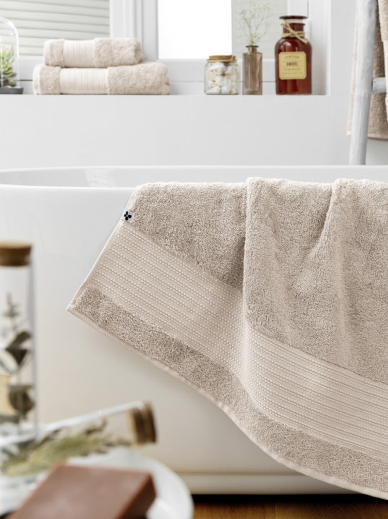 Drap de douche - L'effet papillon - 100% Coton Bio Gris taupe - Kiabi