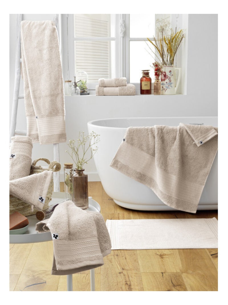 Drap de douche - L'effet papillon - 100% Coton Bio Gris taupe - Kiabi
