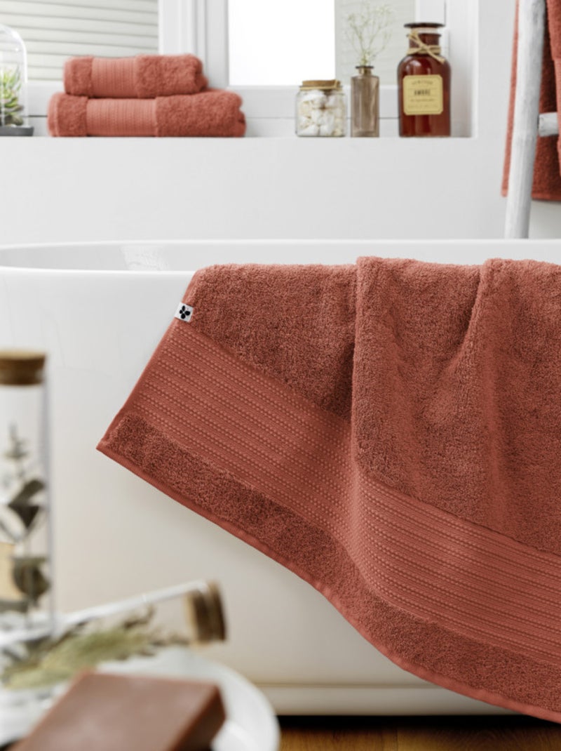 Drap de douche - L'effet papillon - 100% Coton Bio Terracotta - Kiabi