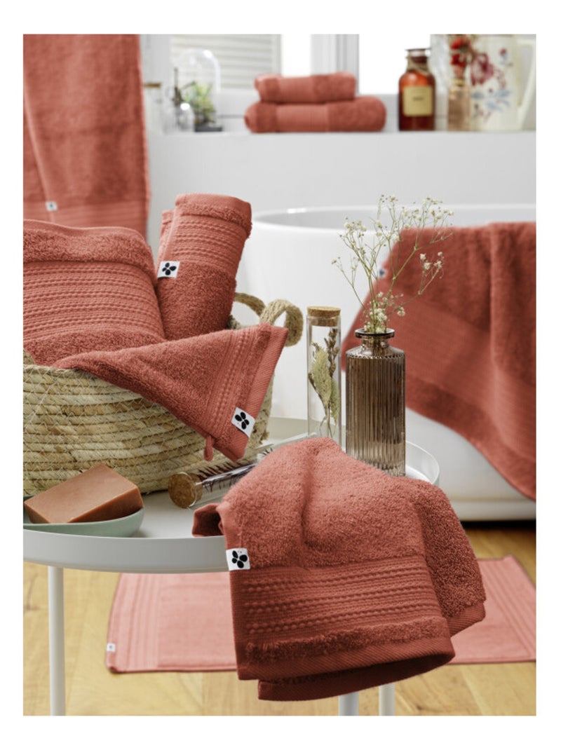 Drap de douche - L'effet papillon - 100% Coton Bio Terracotta - Kiabi