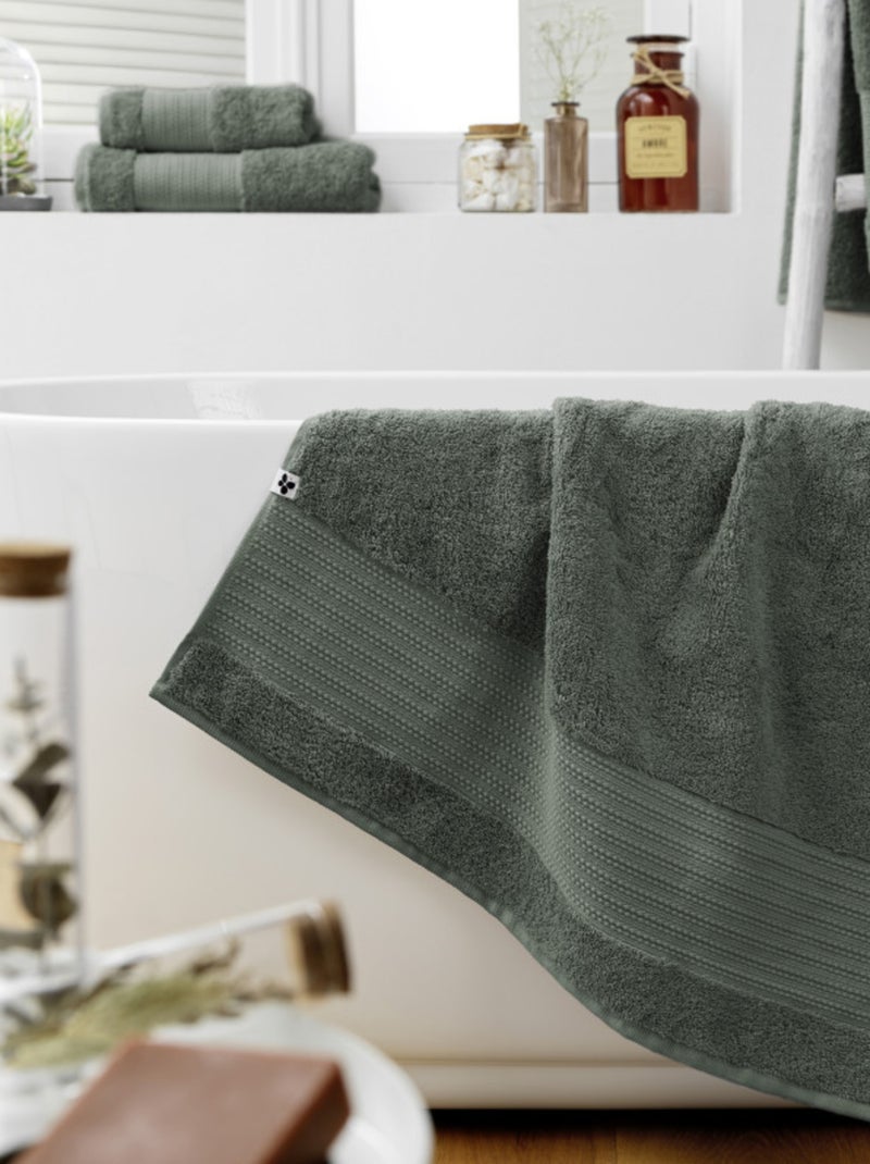 Drap de douche - L'effet papillon - 100% Coton Bio Vert chèvrefeuille - Kiabi