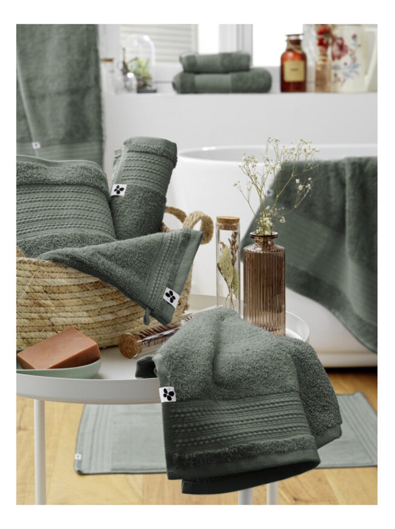 Drap de douche - L'effet papillon - 100% Coton Bio Vert chèvrefeuille - Kiabi