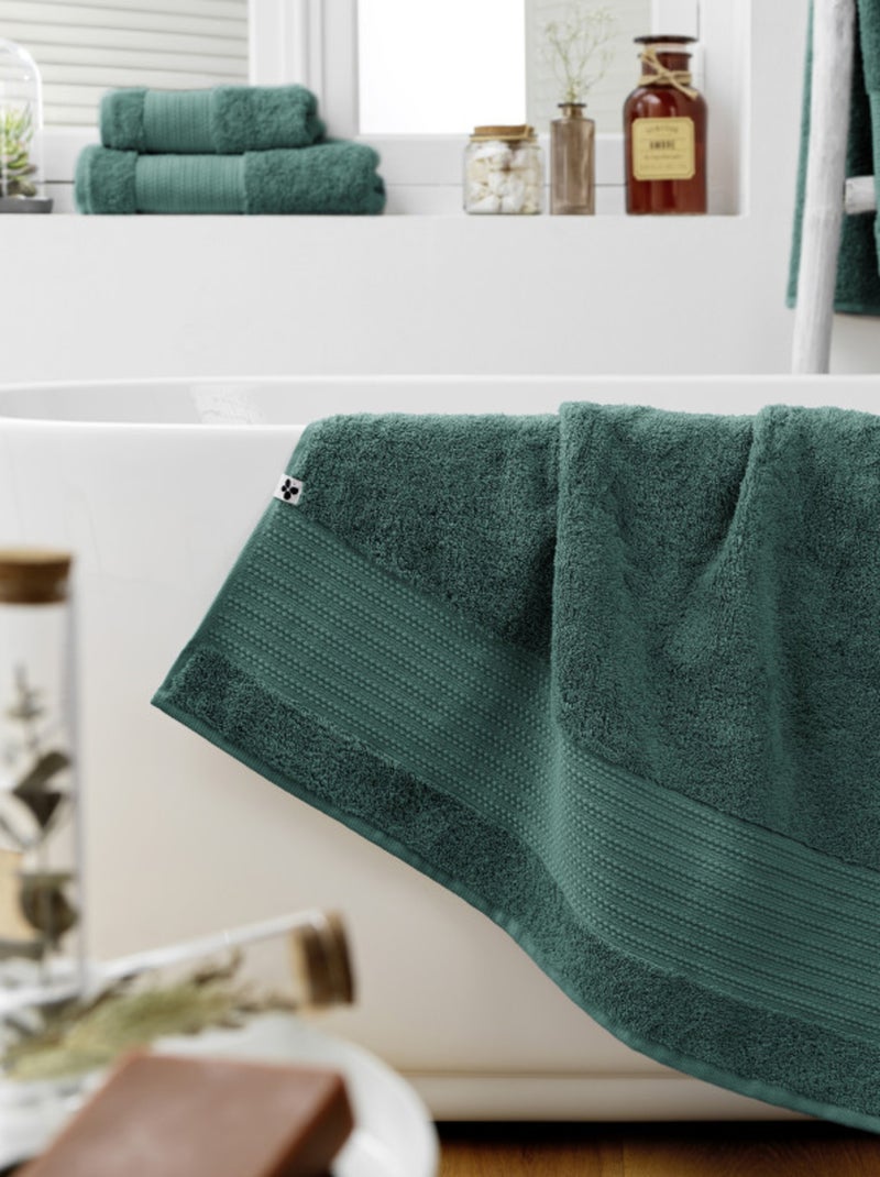 Drap de douche - L'effet papillon - 100% Coton Bio Vert émeraude - Kiabi