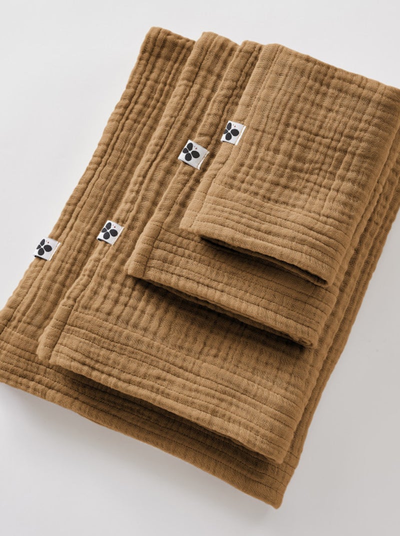 Drap de douche - L'effet papillon - Coton Camel - Kiabi