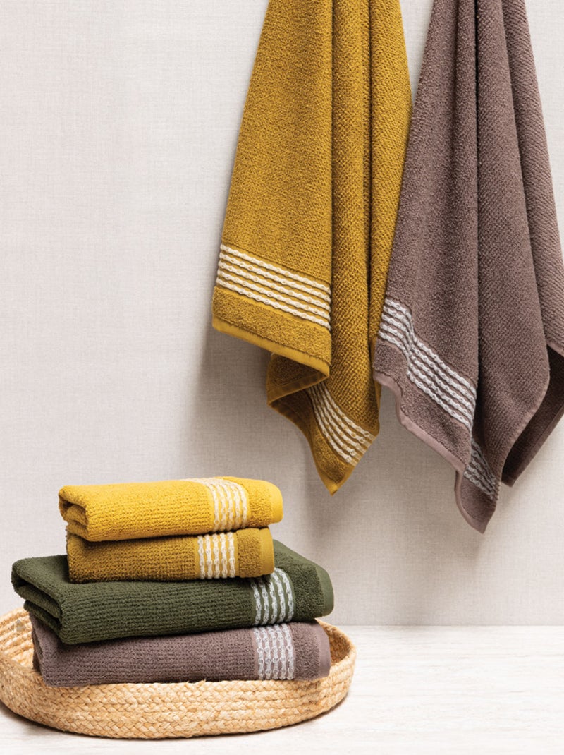 Drap de douche collection INTENSE Jaune moutarde - Kiabi