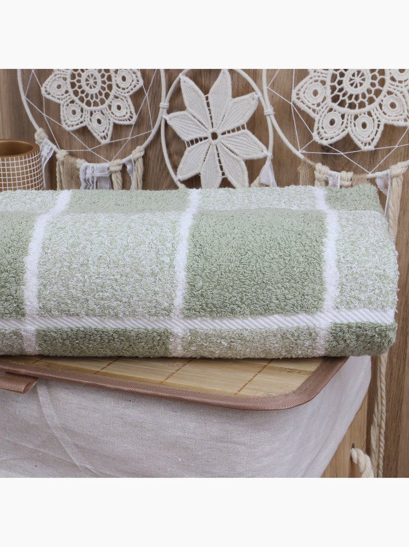 Drap de douche coton bouclette éponge à carreaux CELESTE Bleu ciel - Kiabi