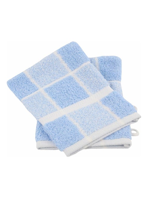 Drap de douche coton bouclette éponge à carreaux CELESTE - Kiabi