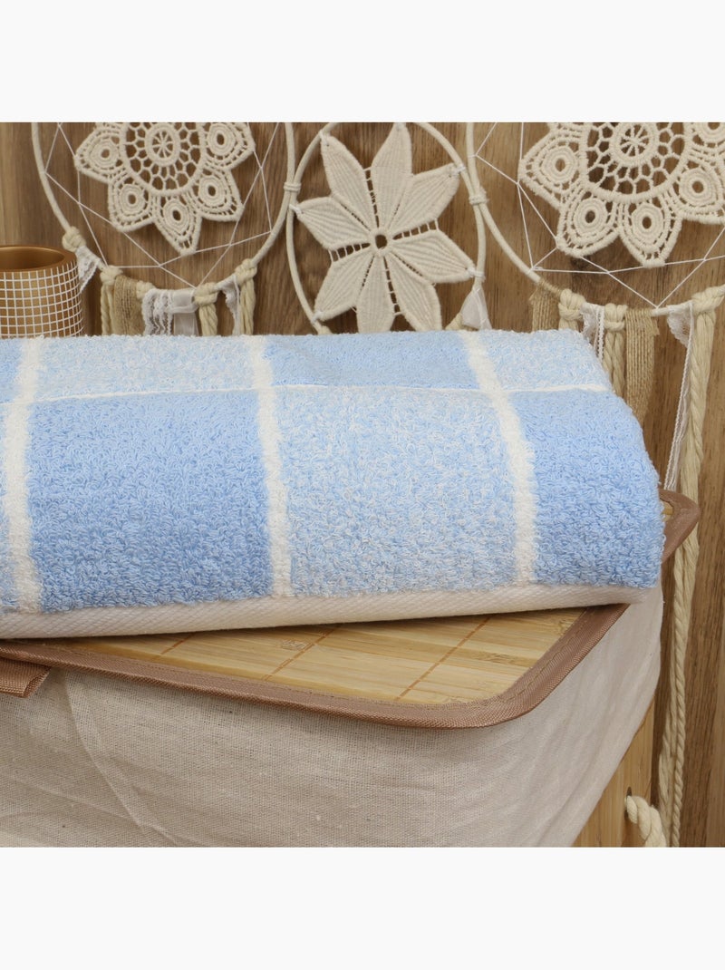 Drap de douche coton bouclette éponge à carreaux CELESTE Marron - Kiabi