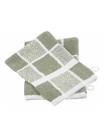 Drap de douche coton bouclette éponge à carreaux CELESTE