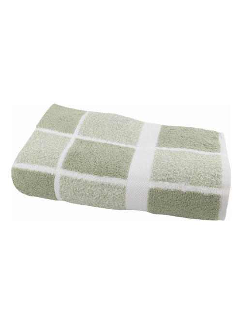 Drap de douche coton bouclette éponge à carreaux CELESTE - Kiabi
