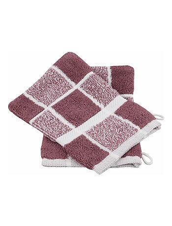 Drap de douche coton bouclette éponge à carreaux CELESTE