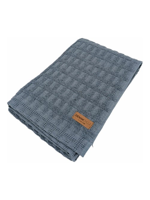 Drap de douche coton collection DENIM Quadrillé - Kiabi