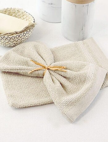 Drap de douche coton lin éponge ALINE