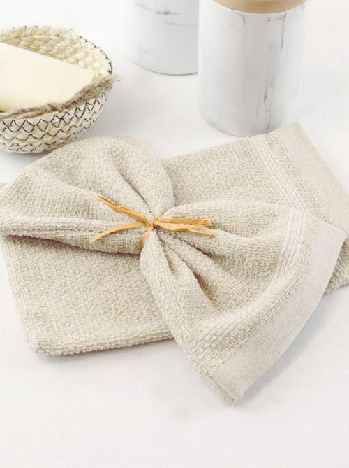 Drap de douche coton lin éponge ALINE - Kiabi