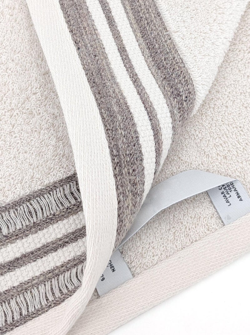 Drap de douche DRY Beige/Noir - Kiabi