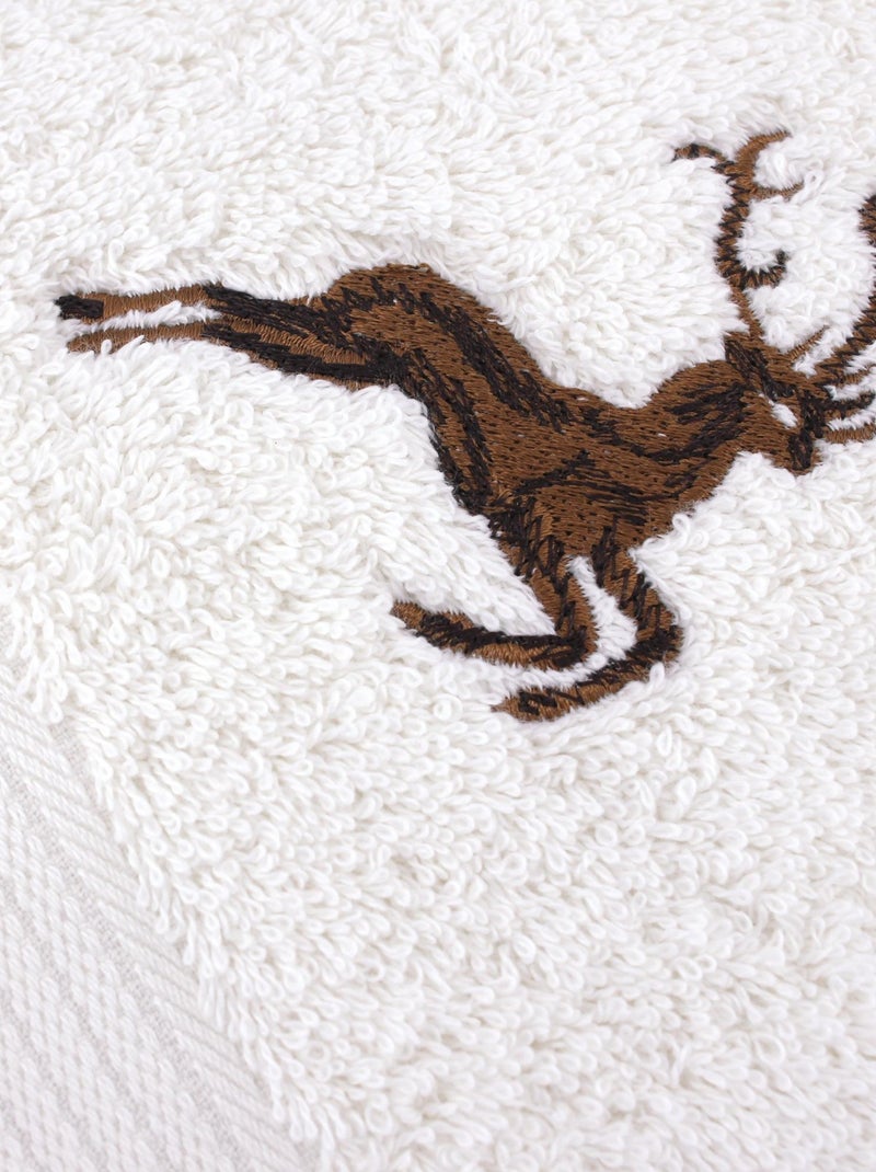 Drap de douche HIRSH Beige/Noir - Kiabi