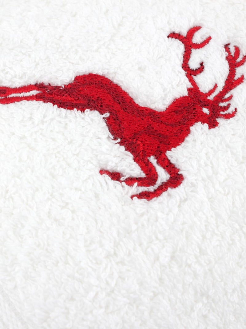 Drap de douche HIRSH Blanc Rouge - Kiabi